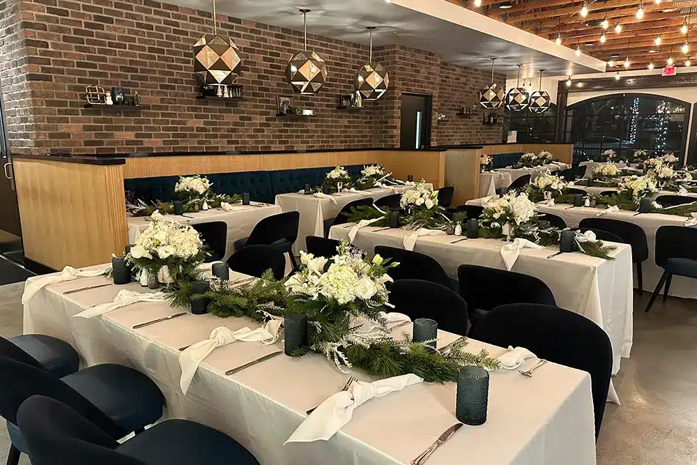 Decorated tables and chairs
