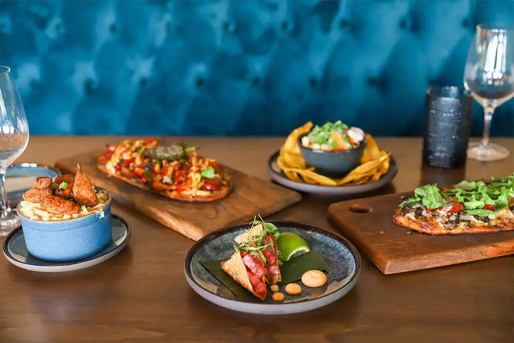 plates of fine dining food