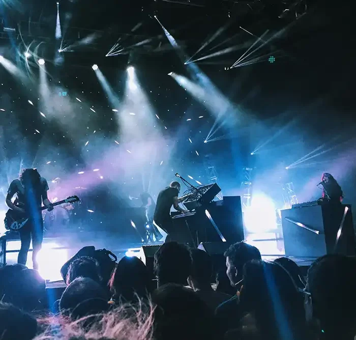 A live band during a concert.