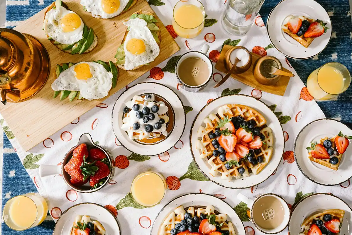 A delicious brunch spread.